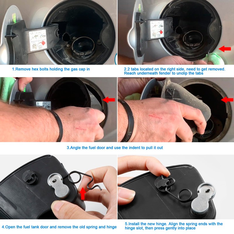 Fuel Tank Door Hinge Pin with Gas Door Spring for