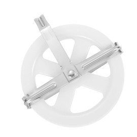 Clothes Drying Wire Rope Pulley,5 Inch Metal Iron Frame Plastic Pulley,Suspendable Hanging Pulley,White Deep Groove Clothesline Pulley for Outdoor Clotheslines