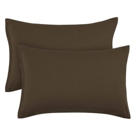 PiccoCasa Zippered Pillowcases, 100% Brushed Microfiber Polyester Pillow Case Cover, Pillow Cases Set of 2, Soft and Comfortable Brown Queen(20"x30")