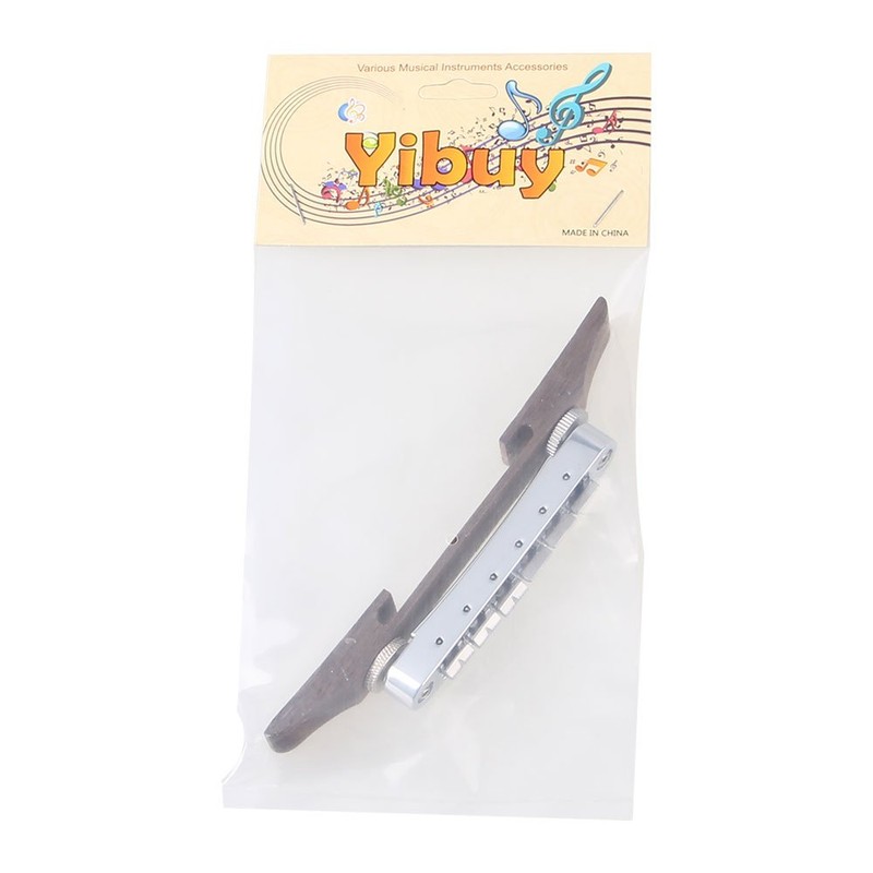 Yibuy 15mm Wide Chrome Rosewood Jazz Acoustic Guitar Bridge with