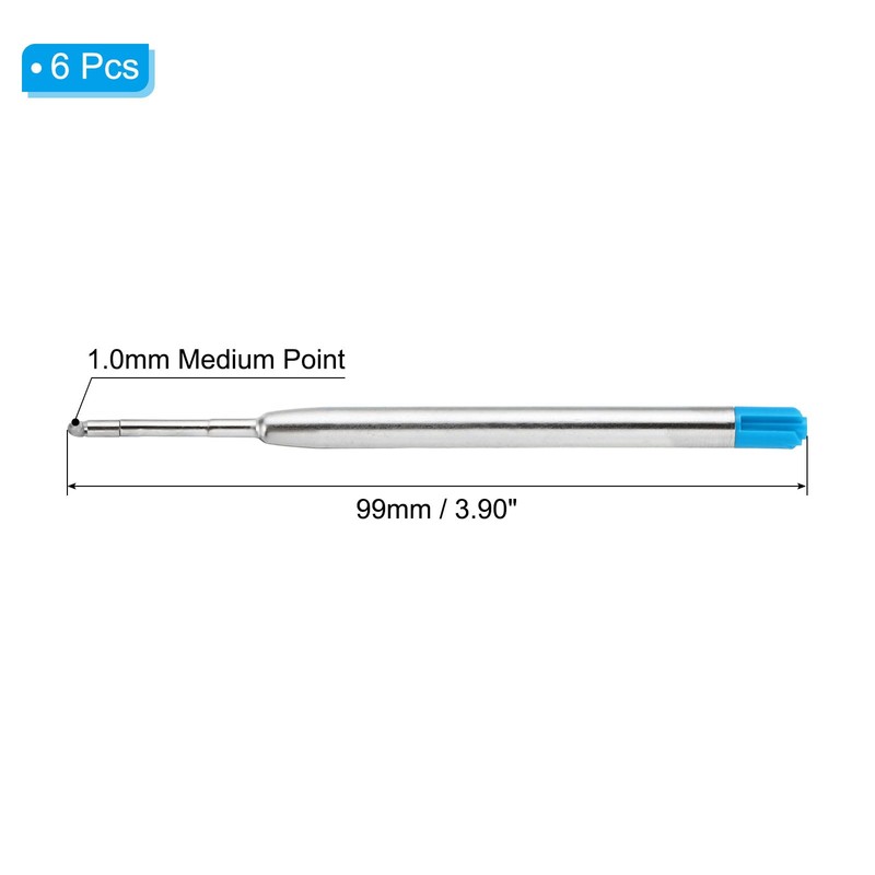 PATIKIL 1mm Pen Ink Refills, 6 Pcs Ballpoint Refill Medium