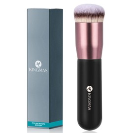 Premium Make Up Brush, Kabuki Foundation Brush for Foundation Liquids, Mixing, Creamy, Powder, Blush, Powder, Polka Dots, Mineral Powder (B (Round Top))