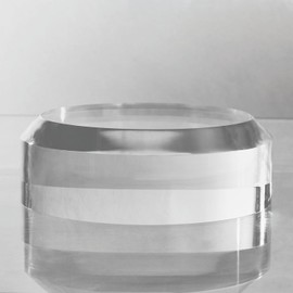 CiaoHER 2in Thickness Acrylic Disc Display Block Clear Polished Round Pedestal Stand Riser (6'' x 2'')