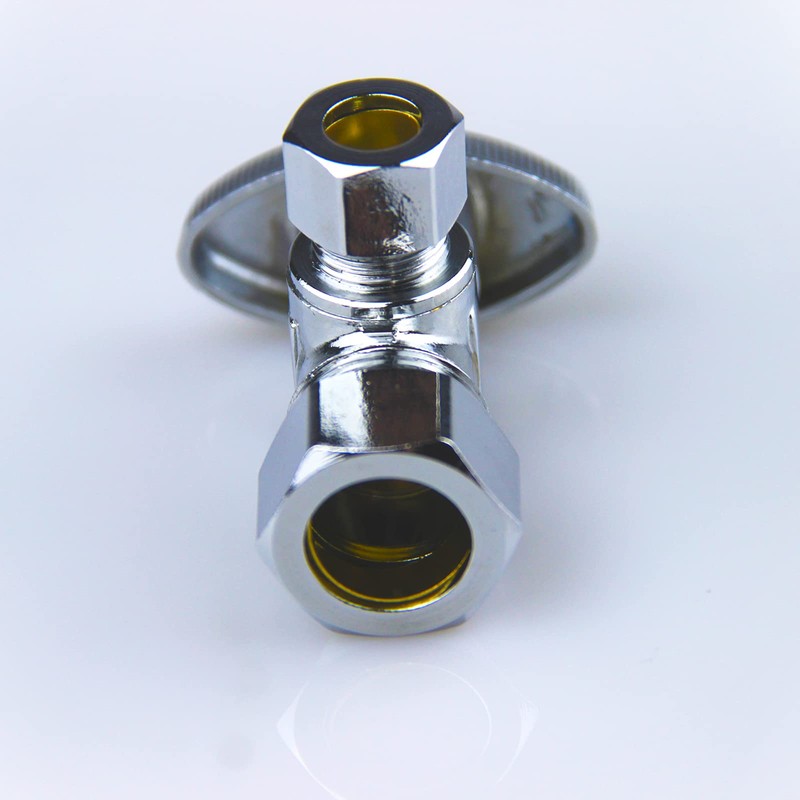 AIRISIN 1/4 Quarter Turn Brass Angle Stop Valve 1/2" NOM
