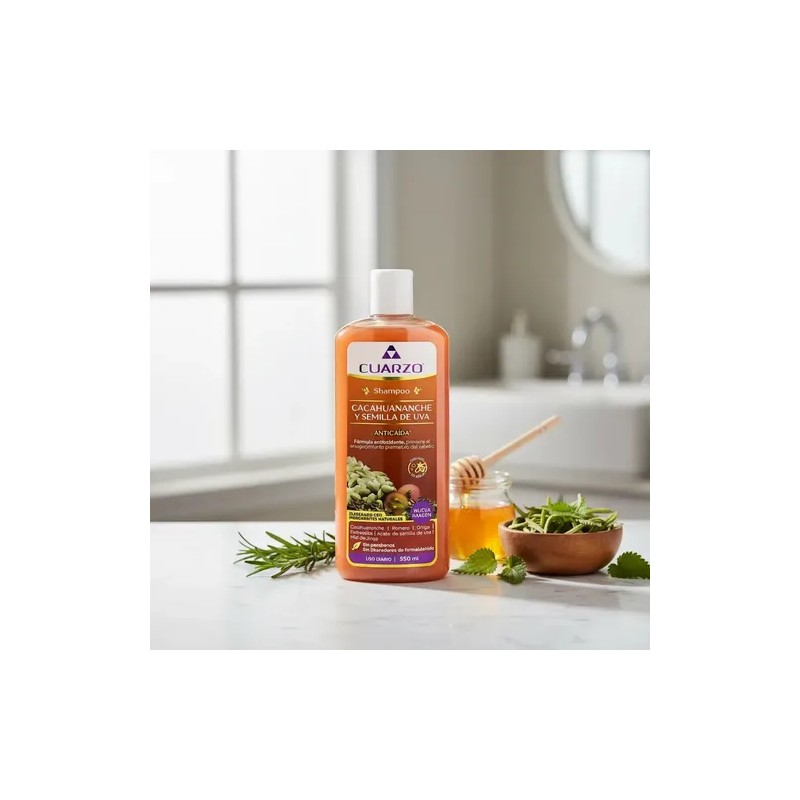Shampoo Cacahuananche Y Semilla De Uva Cuarzo 550 ml