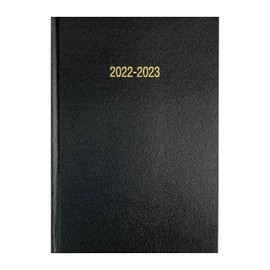 2022-2023 Size A5 Academic Diary mid-Year Day to a Page Appointment Diary - by BMC LONDON (Black)