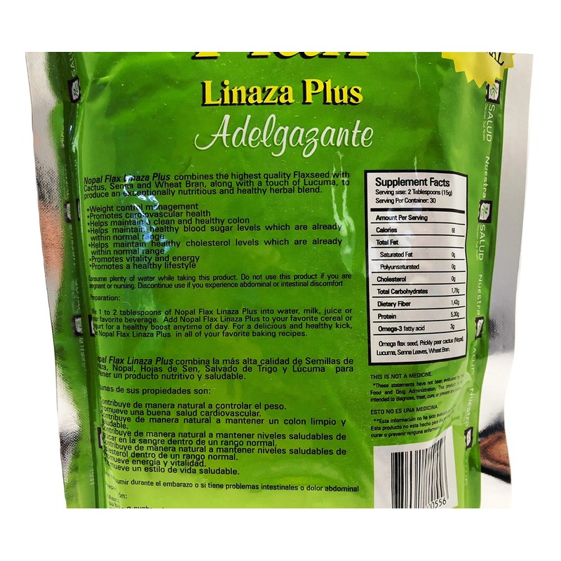 Nopal Flax Adelgazante Linaza Plus Value Pack Case (6 units)