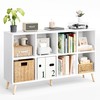 8-Cube Bookshelf 2 Tier Modern Bookcase with Legs, 11in Shelf