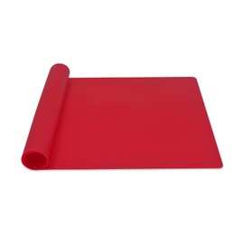 Silicone Placemats, Food-Grade Non-Slip Waterproof, Dining, Stain Resistant, Countertop Protector, Kitchen Counter Mat, Heat Resistant, Baking mat Dishwasher Safe (23.6"×15.7"-1pack, Red)