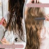 Wide Tooth Comb for Curly-2PCS,Detangling Hair Brush with Double-layer Wavy