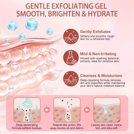 Peeling Gel, Sanftes Peeling, Aufhellend & Feuchtigkeitsspendend, Tiefenreinigung, Entfernt Abgestorbene Hautzellen, NatüRliche Formel, FüR Empfindliche Haut, Gesichts- Und KöRpergel 50 G