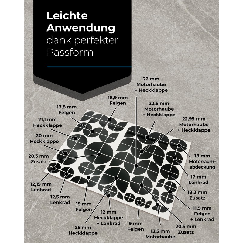 BLACKSHELL Set of 74 Emblem Stickers - For All Emblems