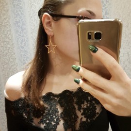 Aneneiceera Boho Star Drop Dangle Earrings Vintage Gold Star Hoop Drop Earrings 80S 90S Prom Earrings Lightweight Hollow Star Dangle Earrings Statement Jewelry for Women and Girls
