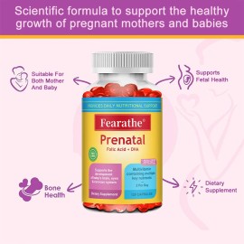 Fearathe Prenatal Vitamins Folate Biotin Supports Fetal Bone Eye Health 120 Softgels US