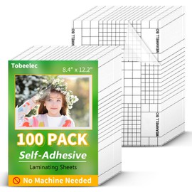 100 Pcs Matte Self Adhesive Laminating Sheets, 8.4 x 12.2 Inches Matte Finish Self Sealing Lamination Sheets, Clear Laminating Sheets No Machine Needed Self Sealing Laminate Sheets