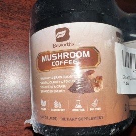 Beworths (2) BEWORTHS Mushroom Coffee for Energy, Mental Clarity & Focus, 4.23oz Each Can