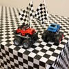 GiftExpress 2-Pack Black & White Checkered Flag Tablecloth Plastic Party