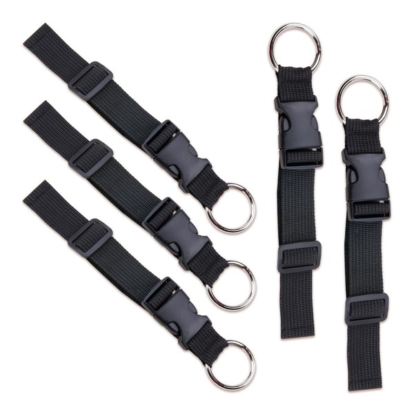 ZORZA 5Pcs Adjustable Luggage Connector Straps with Metal Buckle Travel
