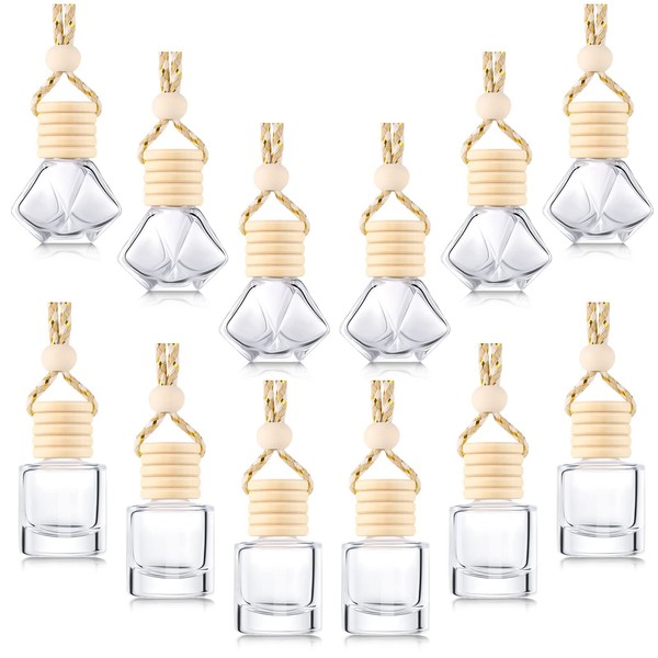 12 Pieces Car Air Freshener Perfume Bottle Empty Refillable Car