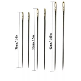 TIKA 24 Pcs Self-Threading Sewing Needles - Stainless Steel Darning Needles w/ Case