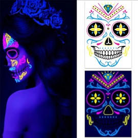 Halloween Tatuajes Temporales de Cara, Tatuajes Temporales de Halloween para Prop Cosplay Halloween Tatto