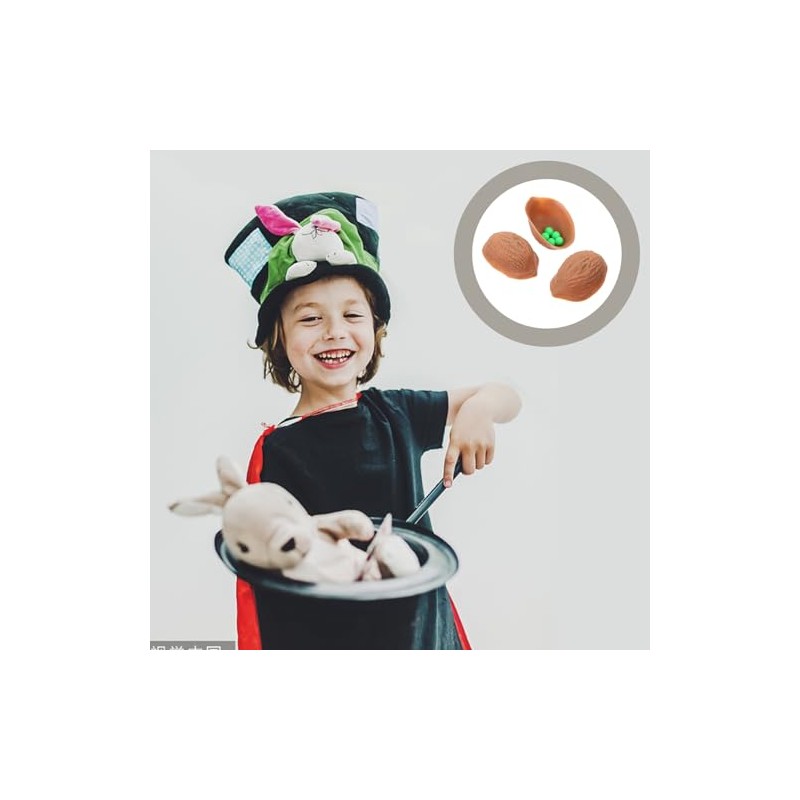 STOBOK Magic Trick Set de 3 conchas de nogal y