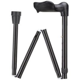 Black Palm Grip Folding Cane Left