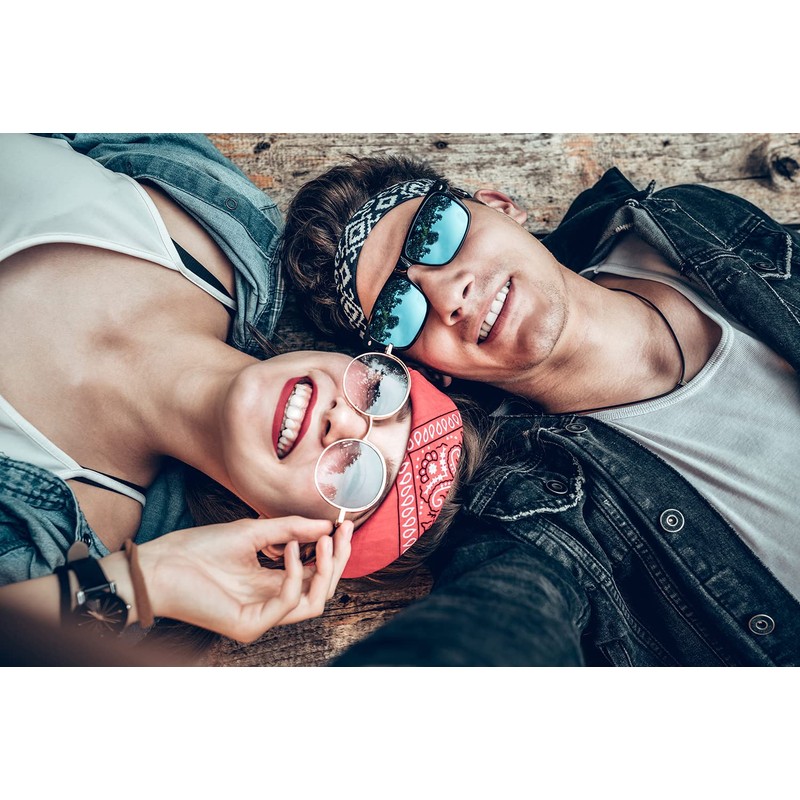 Qratfsy Polyester Breathable Sheer Stylish Bandana - Paisley and Solid