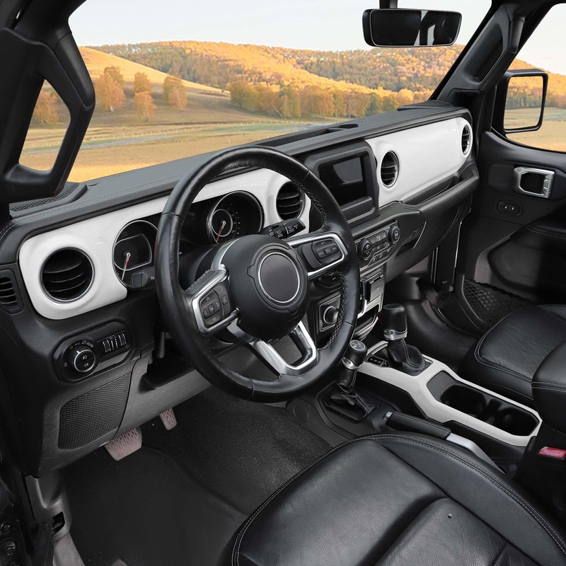 RT-TCZ for Wrangler JL Dash Trim Cover White, Gear Shift