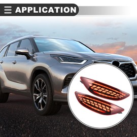 Motoforti Rear Bumper Fog Brake Tail Light, for Hyundai Accent 2012-2017, Plastic, 924061R200, 924051R200, Red Yellow, 2pcs