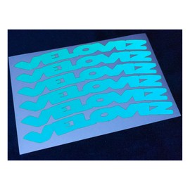 Veloviz Reflective Text Wheel Rim Vinyl Cargo Bike Motorcycle Stickers Decals - Blue