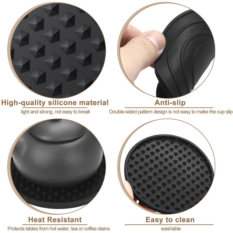 Eccliy 36 Pack Silicone Coasters for Drinks Nonslip Silicone Drink