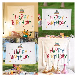 Coollooda Birthday Tapestry Decorative Tapestry Wall Hanging Garland Stylish Simple Stylish Home Studio