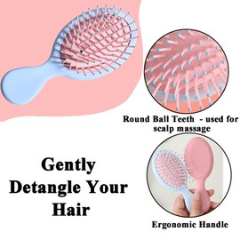 Mini Wet Hair Brush 12 Pieces, Hair Brush for Travel, Mini Brush for Most Hair Types, Travel Brushes for Hair, Bridesmaid Gifts, Green