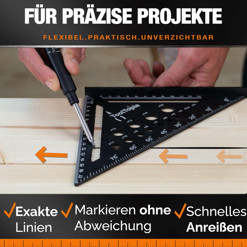 Carpenter's Square 180 mm - Precise Try Square Set with