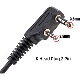 Retevis RT22 Walkie Talkie Earpiece with Mic, Earhook, 2 Pin, for RT22 RT68 RT21 H-777 RT86, Compatible with Pxton Baofeng BF-888S BF-T26 Kenwood Two Way Radio, Two Way Radio Earpiece(1 Pack)