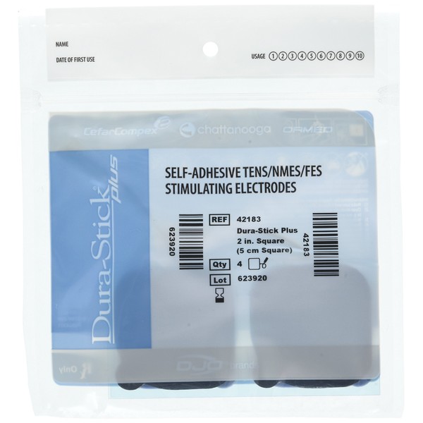 Chattanooga Dura-Stick Plus Self Adhesive Electrodes, 2" x 2" Square, Pack of 10