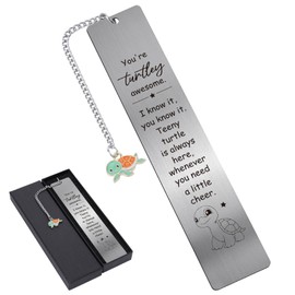 Berirexrion Turtle Inspirational Metal Bookmark - Cute Turtle Decor Bookmark Inspirational Turtle Gifts for Turtle Lovers Book Markers for Women Teen Boys Girls Friend Christmas Birthday Decorations