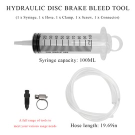 ZNDAW Hydraulic Disc Brake Bleed Tool, 100ML Syringe Motorcycle Brake Oil Fluid Extractor Bleeder with 50cm Hose, Hydraulic Disc Brake & Clutch Bleeding Kit for Motorcycle Scooter