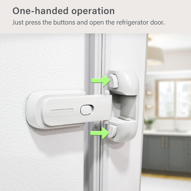 Fridge Lock for Kids, Refrigerator Lock Child Proof, Freezer Latches