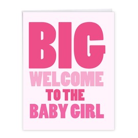 NobleWorks - New Baby Girl or Boy, Newborn Congratulations Card with Envelope (Large 8.5 x 11 Inch) - New Baby Girl J6855BBG