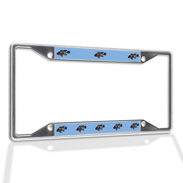 Fastasticdeals Metal Insert License Plate Frame Sea Bass Weatherproof Car