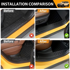 HUYINPJ Inside Door Sill Guards Compatible with 2021-2025 Bronco Sport Door Entry Protector Door Sill Edge Guards for 2024 Bronco Sport Accessories(Inside a)