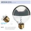 KOR (4 Pack) G25 Incandescent Light Bulb, Silver Half Chrome