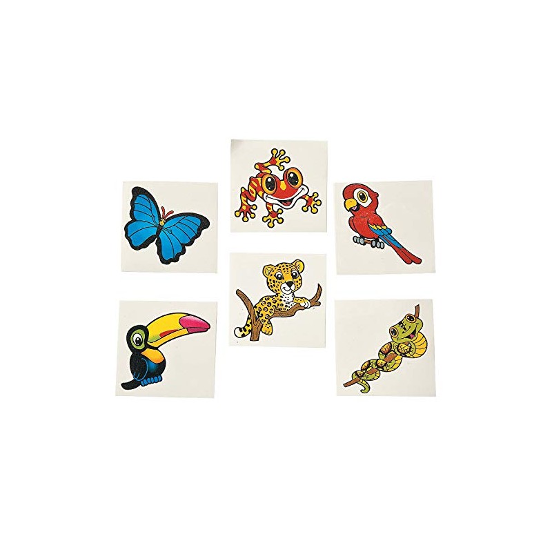 Fun Express RAIN FOREST FRIENDS TATTOOS (6DZ) - Apparel Accessories