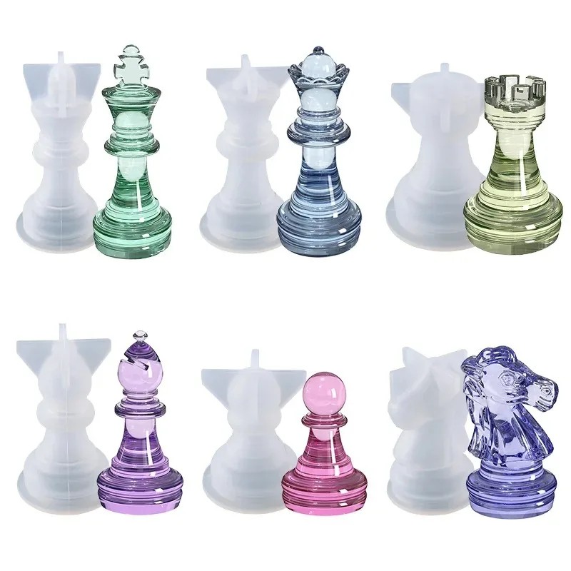 3D Chess Piece Silicone Mold for Resin Crafts – Reusable