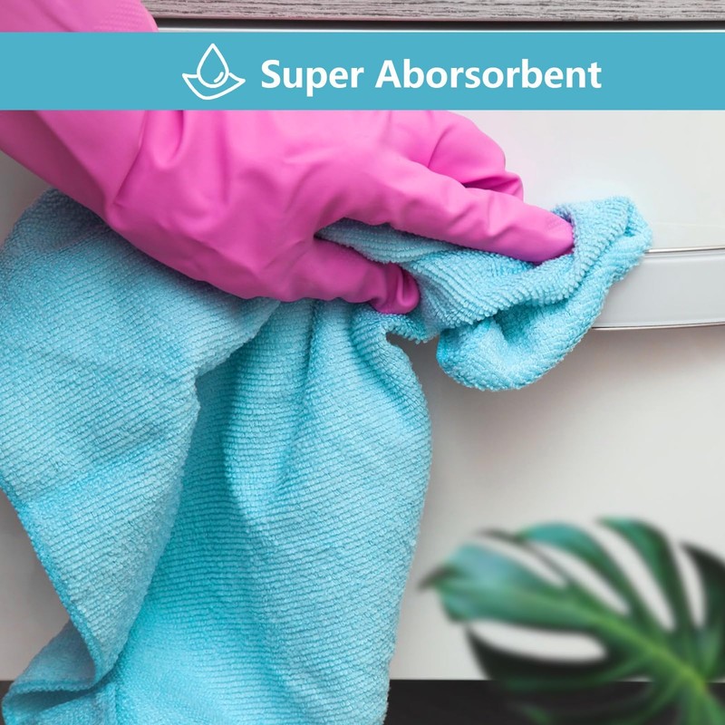 AIDEA Microfibre Cleaning Cloths 8 Pack,Reusable Kitchen Cleaning Towels Dish