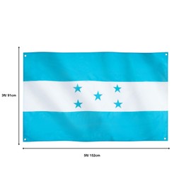 Runesol Honduras Flag, 91x152cm, 3ft x 5ft, 4 Grommets, Eyelet In Every Corner, The Republic Of Honduras Flag, Republica de Honduras, Premium Flags, Inside, Outside, Vivid Colours.
