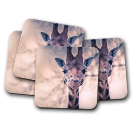 4 Set - Pretty Giraffe Coasters - Wild Africa Animal Cute Coaster #12342