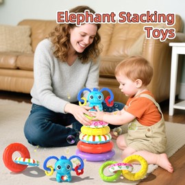 4 in 1 Baby Toys for 6-12 Months, Infant Sensory & Stacking for 1 Year Old, Dinosaur Busy Cube Toys for Babies 6-9-12 Months, Piano Xylophone Musical Travel Toy, Christmas Birthday Gifts for Toddler